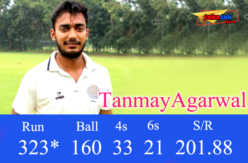 Ranji Trophy Tanmay Agarwal smashed fastest 300 runs